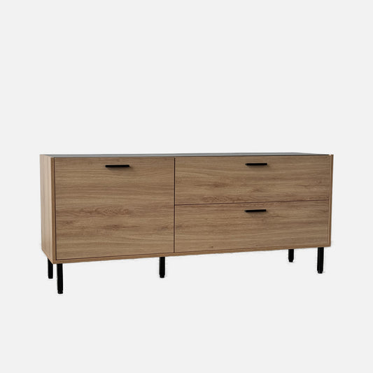 Vita 1.5m Pine/Grey Linen TV Console Cabinet