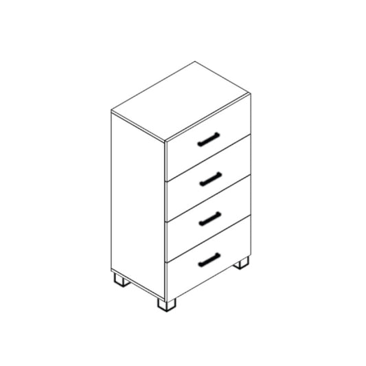 Nora 60cm 4-Drawer Walnut Chest of Drawers