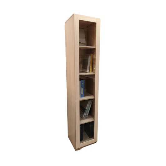 Denver 40cm Maple Bookcase Display Shelf with Glass Door