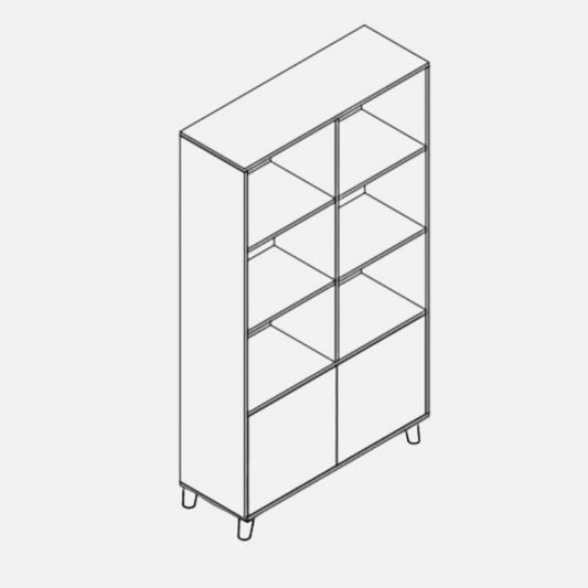 Duke Feather Oak/White Display Bookcase