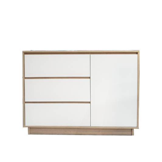 Eve 1.2m Feather/White Chest Sideboard