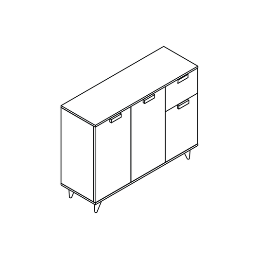 Hamburg 1.2m Pine Sideboard