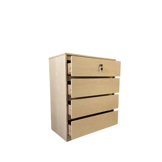 Nelly 80cm Maple 4-Drawer Chest with Lock