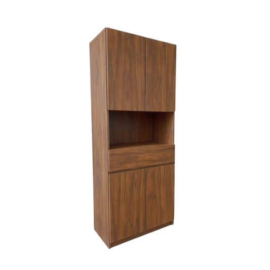 Nikko 75cm Walnut 4-Door 1-Drawer Storage Cabinet