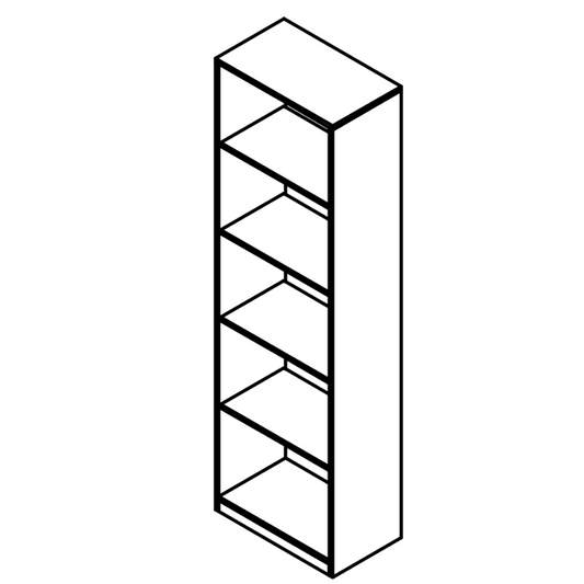 Oxford 60cm 4-Shelf Open Bookcase