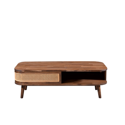 Stratford Solid Wood Rattan 120cm Coffee Table