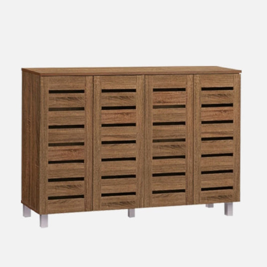 Vegas 1.2m Walnut 4-Door Shoe Cabinet