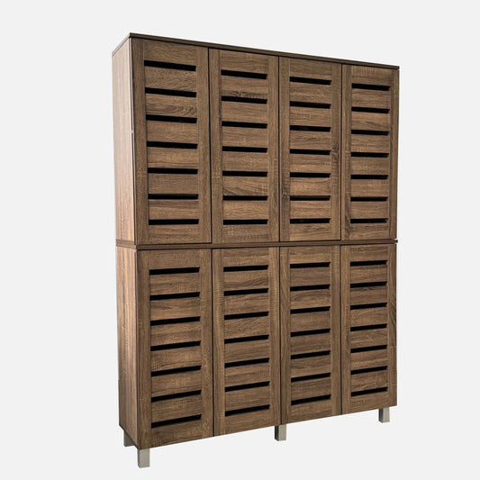 Vegas Walnut 1.2m Wide 1.62m High Shoe Cabinet