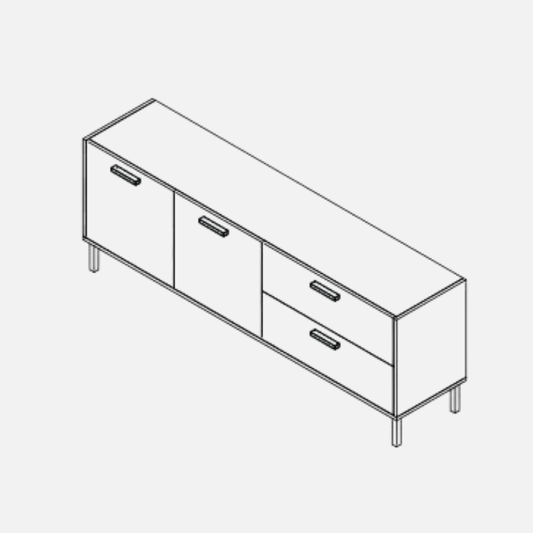 Vita 1.8m Walnut TV Console Cabinet