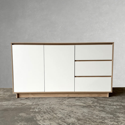 Evie 1.6m Natural Oak White Chest Sideboard