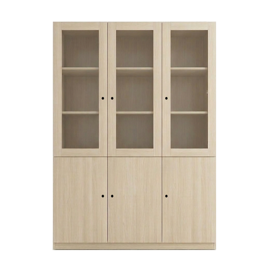 Stanford 120cm Maple Bookcase with Glass Doors