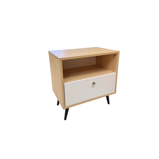 Alison 52cm Maple/White Bedside Table