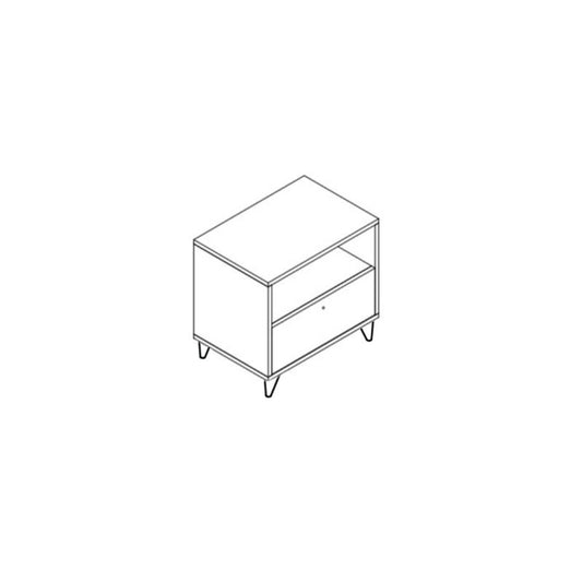 Alison 52cm Maple White Bedside Table