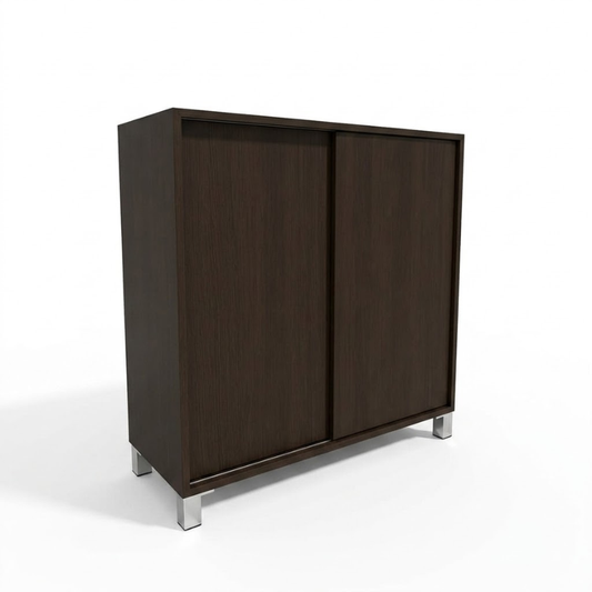 Cardiff 100cm Espresso Sliding-Door Shoe Cabinet