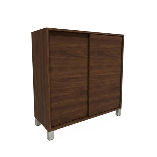 Cardiff 100cm Walnut Sliding-Door Shoe Cabinet