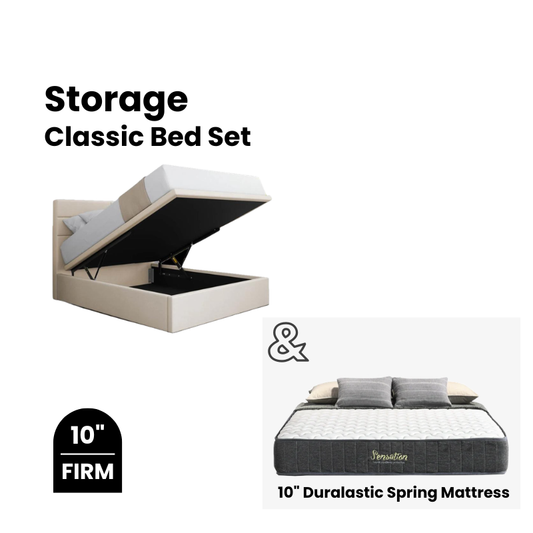 Classic Storage Bed and Mattress Set