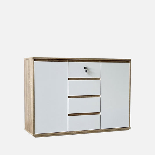 Cubic 1.2m Pine White Chest Sideboard