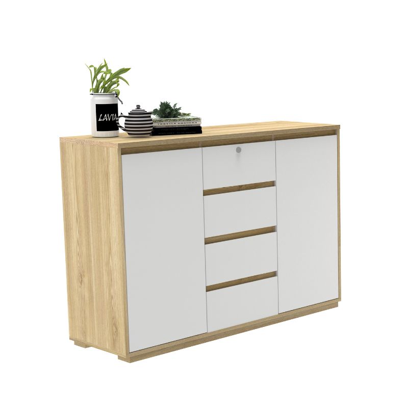 Cubic 1.2m Maple Oak White Chest Sideboard