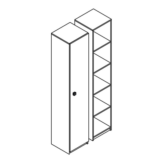 Denver 40cm White Bookcase with Door