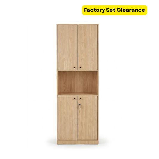 Factory Clearance - Winford 60cm Maple 4-Door Bookcase