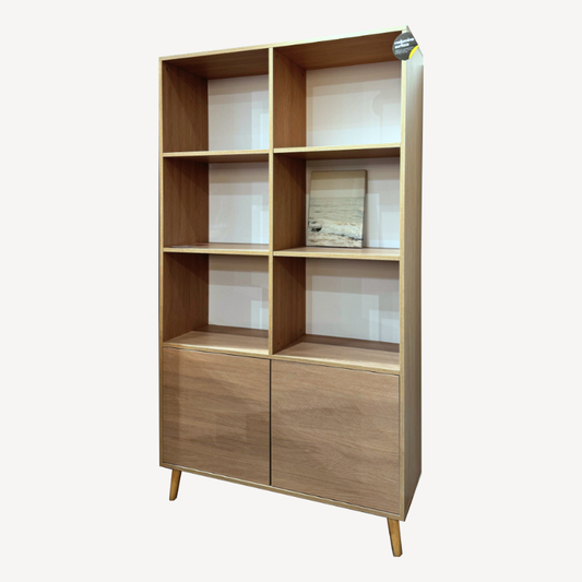 Duke Feather Oak/White Display Bookcase