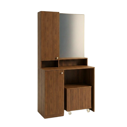 Ely 80cm Walnut Dressing Table with Stool