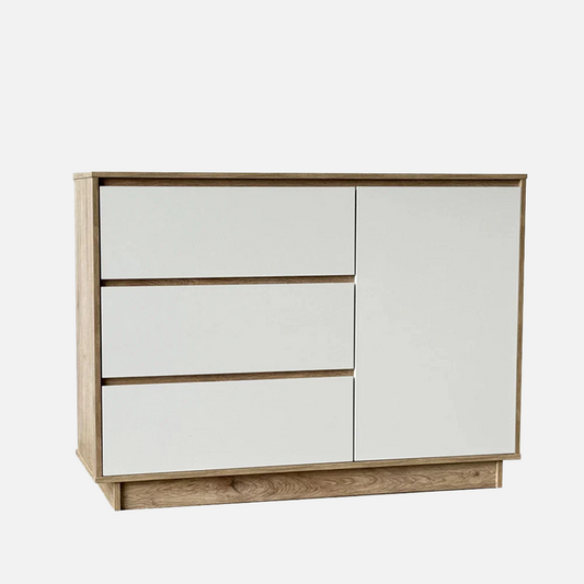 Eve 1.2m Maple Oak White Chest Sideboard