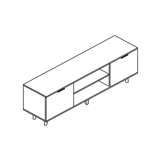 Hamburg 1.8m Maple TV Console Cabinet
