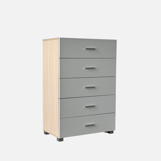 Pepe 70cm Oak White 5-Drawer Chest