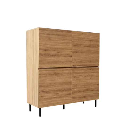 Munich 1.2m Pine Highboard Storage Cabinet