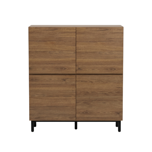 Munich 1.2m Walnut Highboard Storage Cabinet