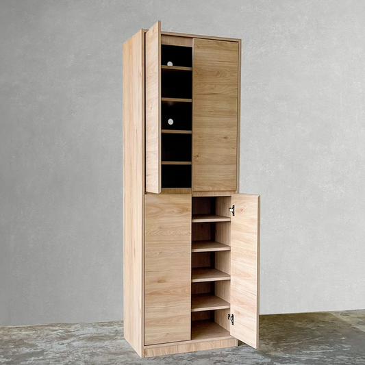 Nara 60cm Wide 1.8m Maple Oak Tall Shoe Cabinet