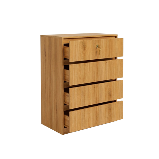 Nelly 80cm Pine 4-Drawer Chest with Lock