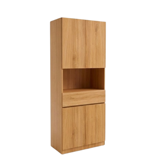 Nikko 75cm Pine 4-Door 1-Drawer Storage Cabinet