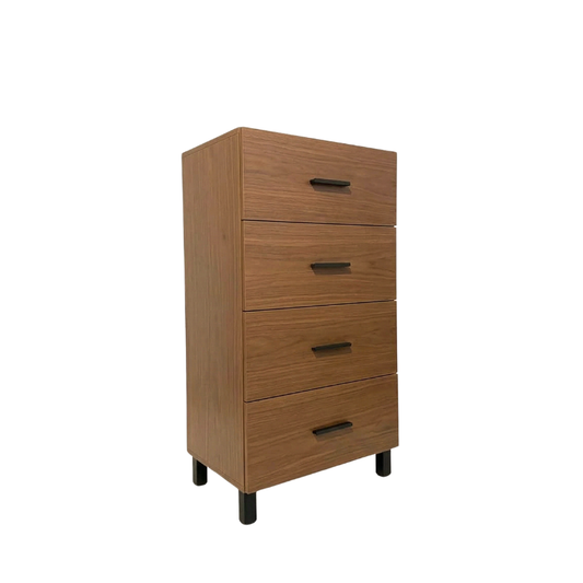 Nora 60cm Walnut 4-Drawer Chest-of-Drawer