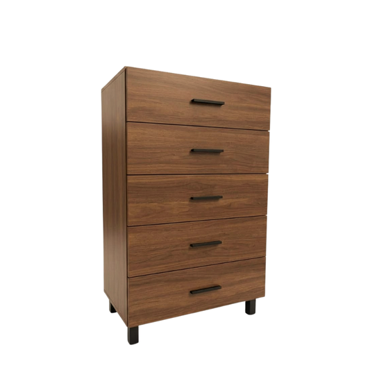 Pepe 70cm Walnut 5-Drawer Chest