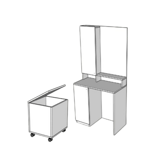 Ely 80cm Dressing Table with Stool