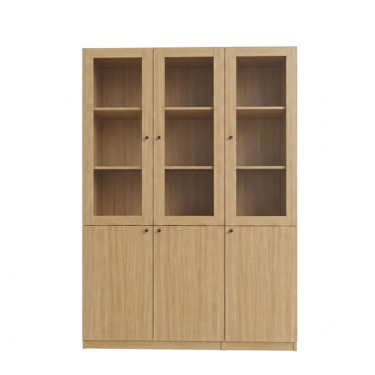 Stanford 120cm Pine Bookcase with Glass Doors
