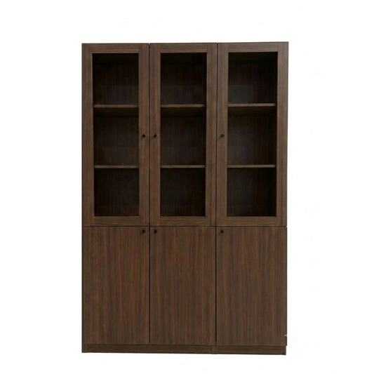Stanford 120cm Espresso Bookcase with Glass Doors