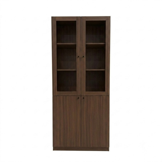 Stanford 80cm Espresso Bookcase with Glass Doors
