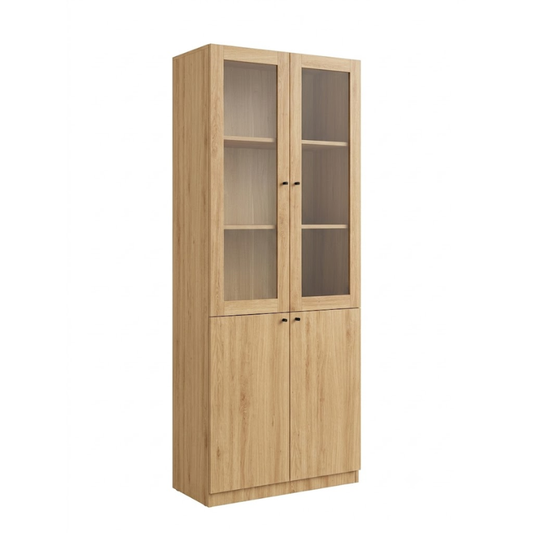 Stanford 80cm Pine Bookcase with Glass Doors