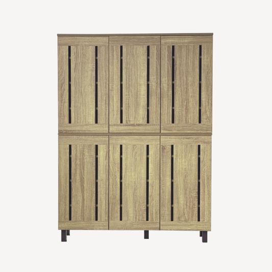 Texas Oak 1.2m Wide 1.63m High Shoe Cabinet