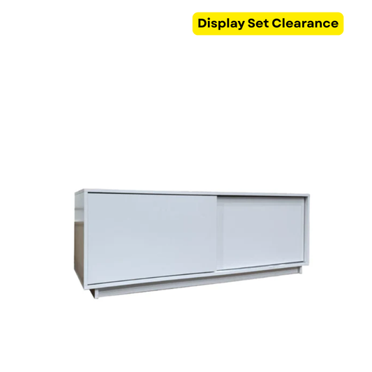 Display Set Clearance - Tilburg 140cm Sliding-Door White TV Cabinet