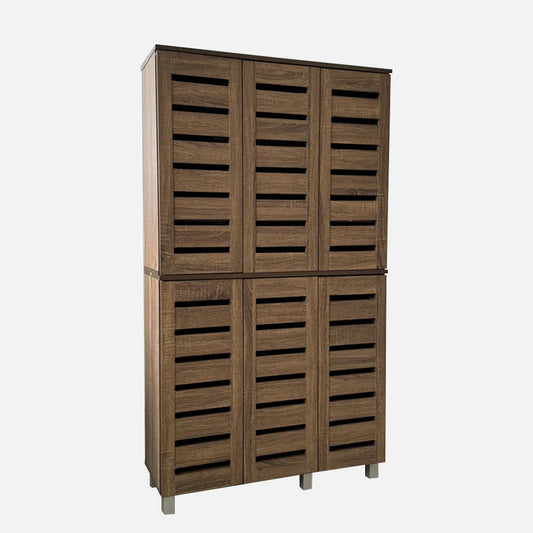 Vegas Walnut 90cm Wide 162cm High Shoe Cabinet