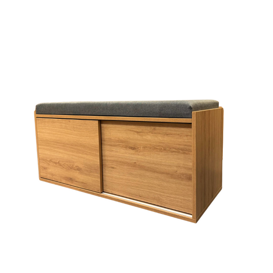 Vernetta 100cm Pine Sliding Shoe Bench with Cushion