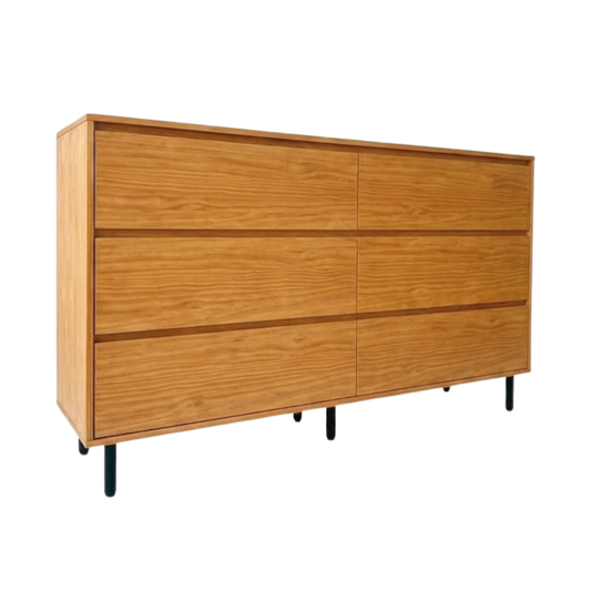 Verona 1.6m Pine 6-Drawer Chest Dresser Sideboard
