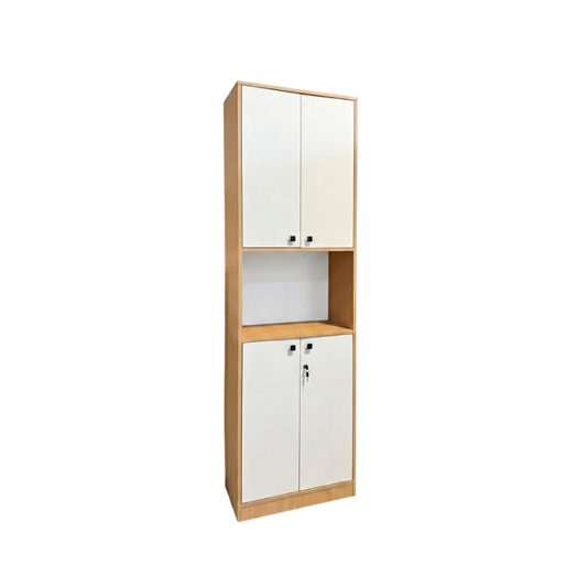 Winford 60cm Maple/White 4-Door Bookcase