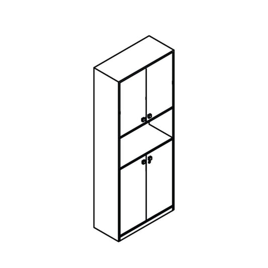 Witney 60cm Maple/White 4-Door Bookcase