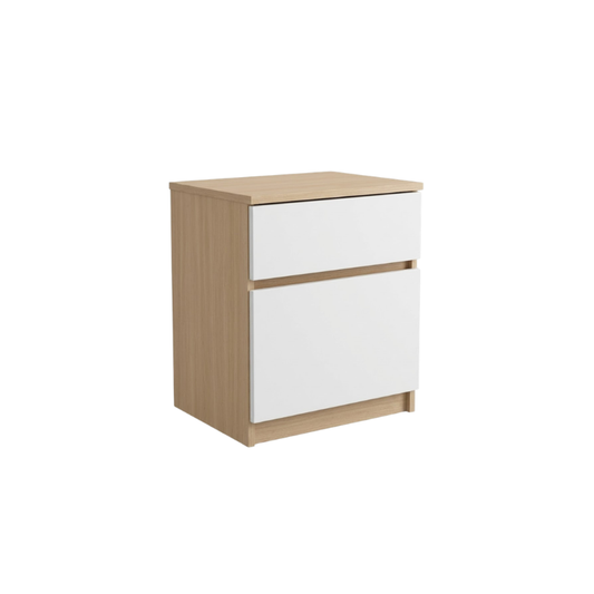 Cubo 45cm Maple/White Bedside Table