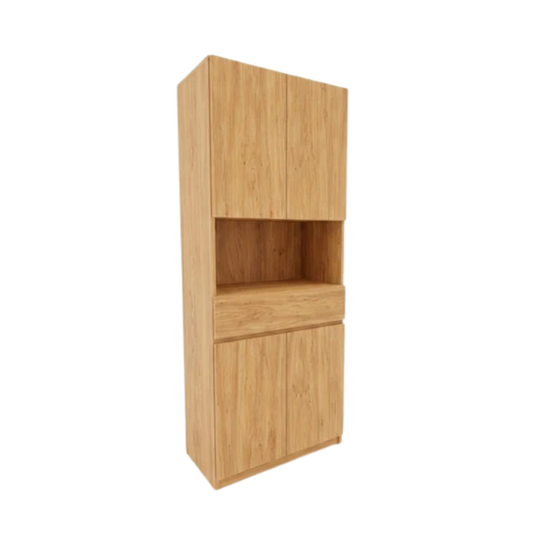 Nikko 80cm Pine 4-Door 1-Drawer Storage Cabinet